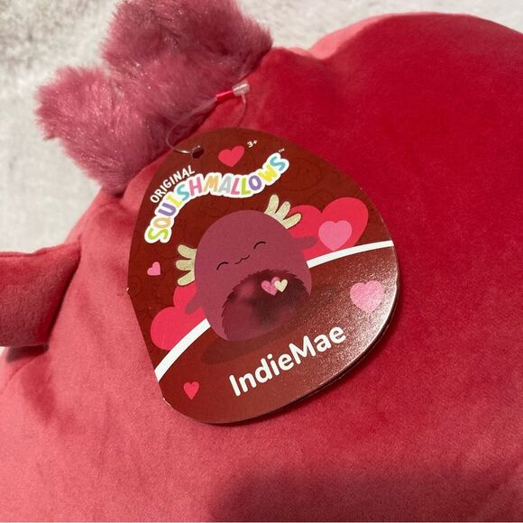 Squishmallows IndieMae Axolotl Plush Pink Valentines 12” 2024 Valentines Squad - Picture 6 of 7